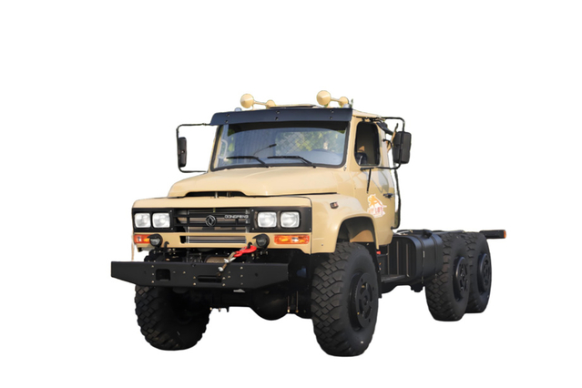 底盘EQ2100E6D越野专用道路运输车_六驱245尖头140卡车_6×6东风经典190马力长头载货军车