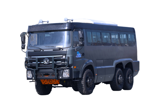 25+2座沙漠游客运输车潍柴340马力_东风越野专用底盘改装矿用通勤村村通_6*6经典25Y定制18/20/23/25/27/28/30/35乡村大巴中巴森林消防运输客车