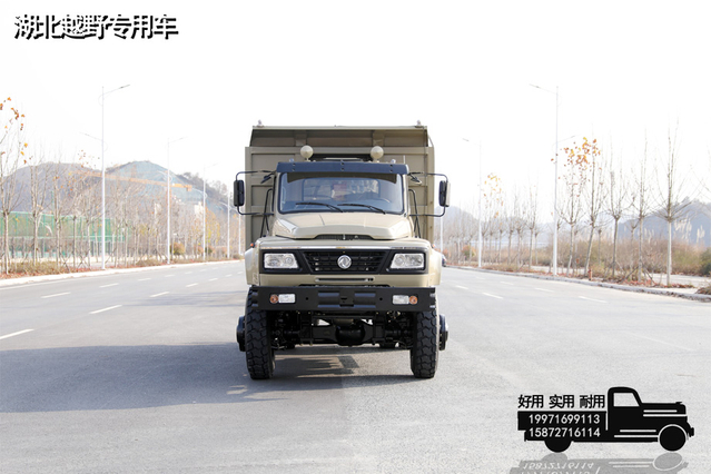 玉柴240马力东风4×4尖头自卸_四驱前7吨后13吨专用车翻斗_长头液压举升工程车