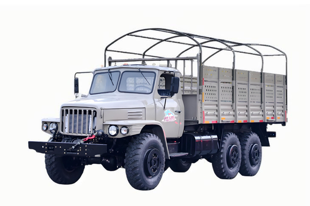 加高板货箱EQ2100E6D军车_六驱245尖头140运输车_190马力6×6载货车越野专用卡车