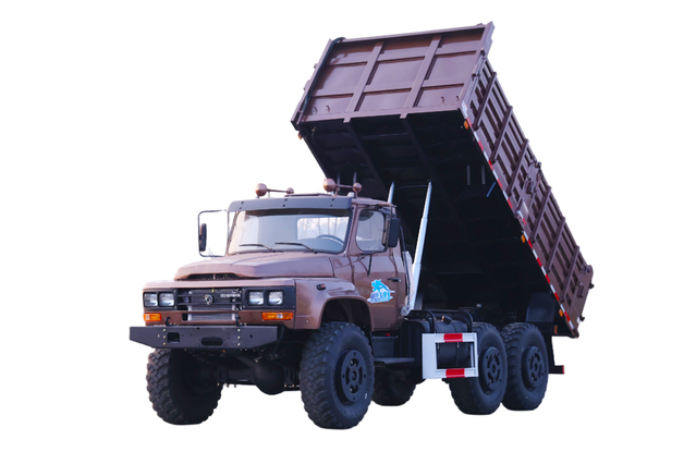 翻斗190马力EQ2100E6D_六驱245尖头140专用运输车_6×6新款越野专用经典长头军车自卸