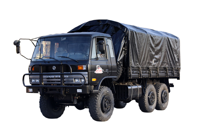 190马力EQ2102G越野专用卡车带篷布_六驱245尖头140运输车厂家_6×6东风经典210马力长头军车载货运兵车配置价格