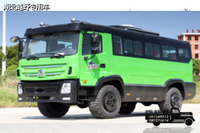 210马力东风EQ2070底盘改装越野客车_4×4越野专用村村通_四驱25座大巴士公交车配置