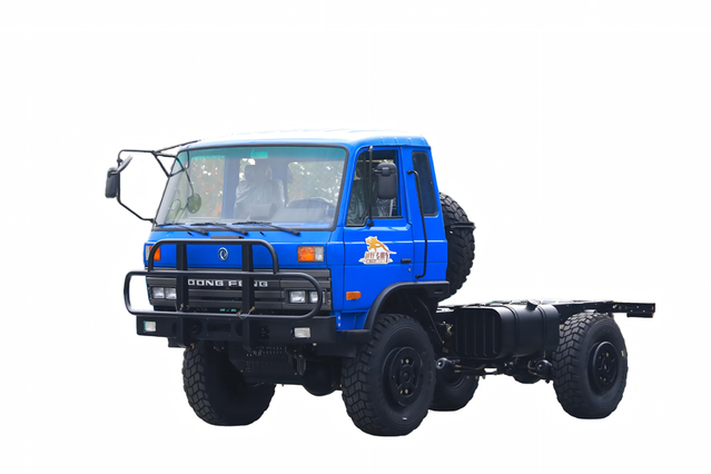 EQ2070双桥排半145平头驾驶室底盘改装_4×4越野专用车底盘出口_四驱越野卡车厂家