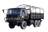 190马力EQ2102G越野专用卡车带篷杆_六驱245尖头140运输车厂家_6×6东风经典210马力长头军车载货运兵车配置