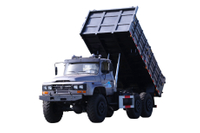 190马力EQ2100E6D新款越野专用自卸_六驱245尖头140运输车_6×6经典长头军车翻斗