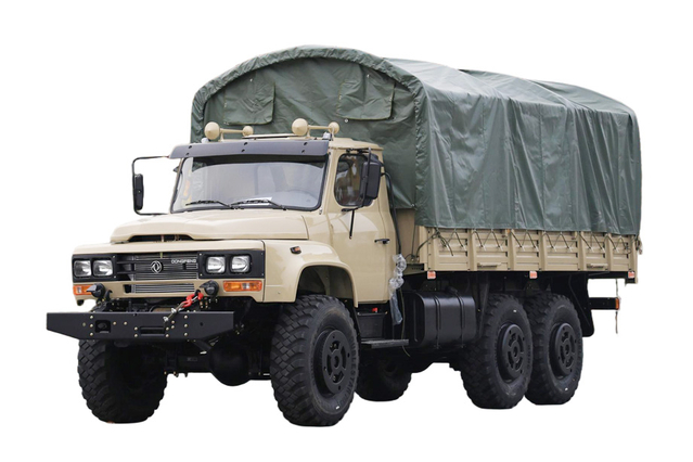 6×6升级EQ2100E6D越野专用载货车_六驱245尖头140卡车_东风经典190马力长头军车运输车