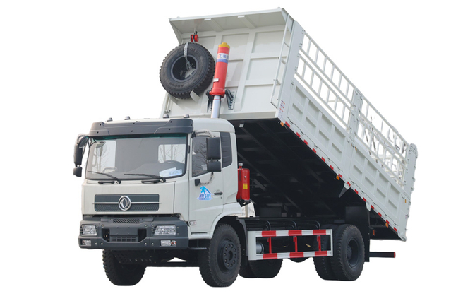 仓栏自卸运输车210马力东风4×2出口报价_可定制4×4越野专用仓栅载货翻斗厂家_170190/260马力两桥后双胎拉牛羊蔬菜粮食